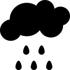 Cloud And Rain Outline Icon Svg Set, Free Vectors File